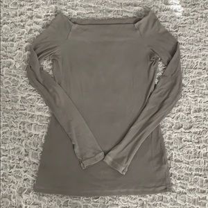 James Perse Ribbed Off the Shoulder Long Sleeve